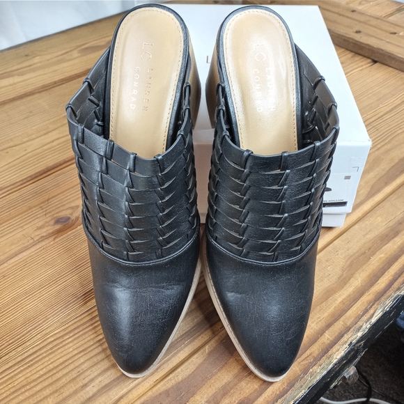 NWT Lauren Conrad "Riverbirch" Black woven Heeled mules  Sz. 9.5 - Picture 7 of 10